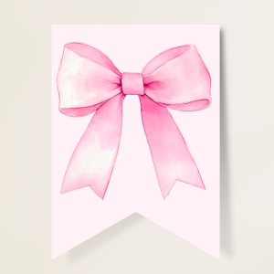 Pink Bow baby shower party printables collection.