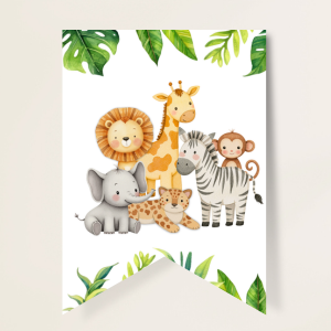 Safari baby shower party printables collection.