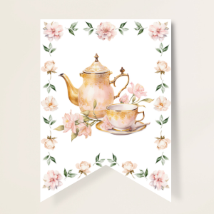 Tea Party baby shower party printables collection.