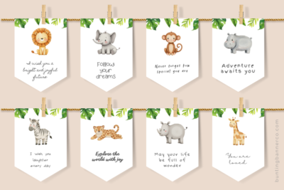 safari baby shower create a banner activity game