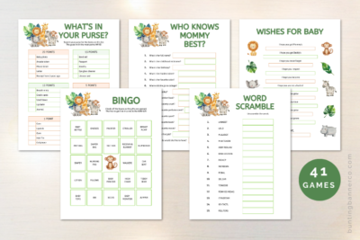 safari baby shower games