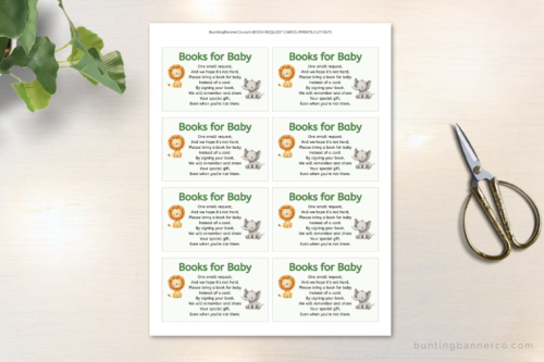 printable safari themed books for baby cards sheet
