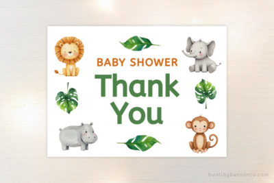 safari baby shower printable thank you card